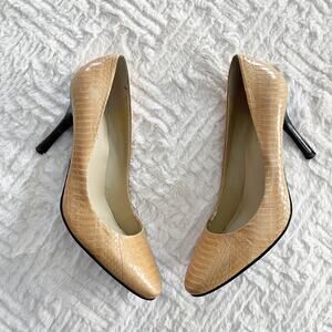 Lauren by Ralph Lauren Tan Snake Skin Pumps